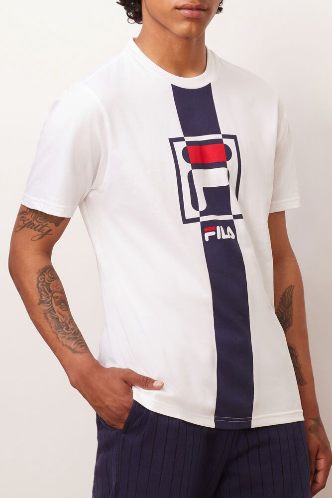 Fila T-Shirt Mens White - Wes - Philippines 4586713-VF
